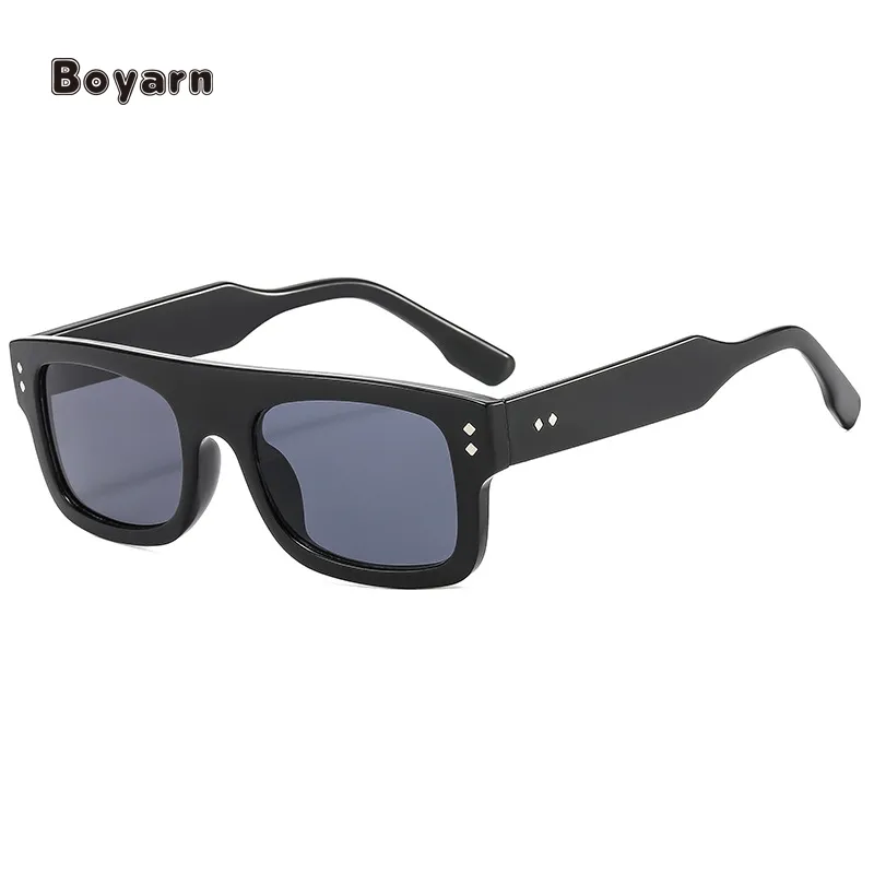 Boyarn mới hợp thời trang màu trong suốt Shades người đàn ông của phụ nữ Tùy chỉnh hình chữ nhật hình rộng đền đinh tán Kính mát