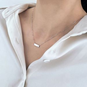 Dylam Minimalist Elegance Design S925 Silver Link <b>Chain</b> 5A Zirconia Rectangle Bar-shape Pendant Necklace Necklaces Jewel - Product Image 5