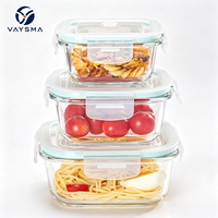 Contenants de stockage alimentaire en verre carrés avec couvercles hermétiques, bol en verre borosilicate de haute qualité, compatible micro-ondes et congélateur