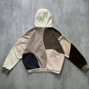 Sweat à capuche unisexe personnalisé à blocs de couleurs pour hommes Sweat à capuche patchwork - Product Image 5