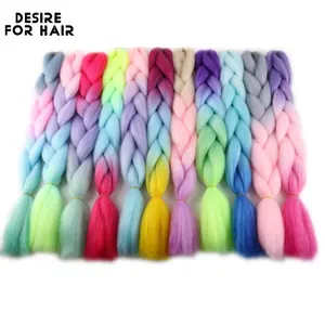 ใหม่24นิ้ว100กรัมอุณหภูมิต่ำ Ombre สี Braids จัมโบ้สำหรับเดรดล็อกและถักผมทำผมถักสังเคราะห์