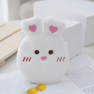 Porte-monnaie en peluche doux motif dessin animé, mini porte-clés à fermeture éclair, mignon lapin ou ours, cadeau unisexe KL 11x12cm en coton PP - Grande Vente - Product Image 3