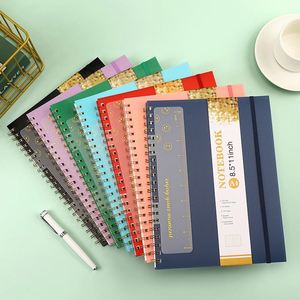A4 Notebooks Wholesale PVC Waterproof Spiral Notebook with Ruler & Storage <b>Pocket</b> Lined Dotted Grid Jotter Notebook for School - Product Image 1