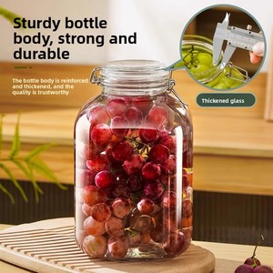 Pot de Fermentation en Verre Borosilicate de Qualité Alimentaire Premium avec Couvercle en Fil d'Acier Inoxydable Grande Capacité pour le Stockage du Vin - Product Image 4