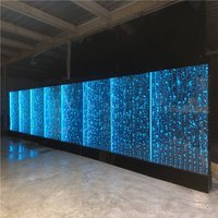 Panneau mural moderne en acrylique à bulles d'eau, mobile, autoportant, transparent, séparateur de pièce, lumières LED à changement de couleur pour l'intérieur de la maison