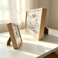 Caja de Luz LED de Estilo Nórdico con Marco de Madera, Escena Tridimensional Iluminada, Decoración Moderna para Pared o Escritorio, para Oficina o Estudio