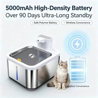 Fontaine à eau sans fil pour animaux de compagnie 4L, batterie polymère 5000mAh, anti-colmatage, 90+ jours d'autonomie, distributeur d'eau pour animaux en acier inoxydable 304