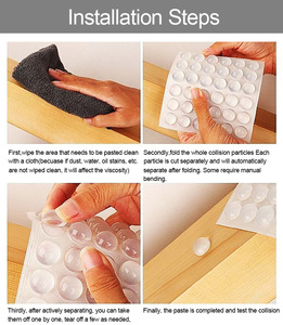 Refrigerator Door Bumpers Clear Silicone Adhesive <b>Rubber</b> Feet Sound Dampening Door Stopper Non Slip Furniture Pads Car Door Pads - Product Image 6