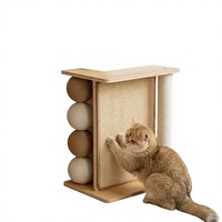 Table d'appoint pour chat 3-en-1 avec griffoir et poteau à gratter, protection de canapé contre les griffes de chat