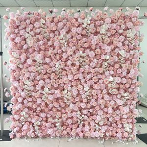 Bán Buôn <span class=keywords><strong>3D</strong></span> 5D Cuộn up Hoa Tường Lụa Nhân Tạo Màu Hồng Tăng Trắng Hoa Tường Sang Trọng Trang Trí Hoa Tường Backdrop - Product Image 2
