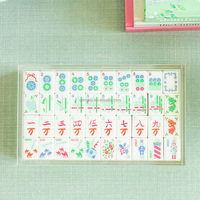 Luxuriöses Graviertes Poliertes Acryl-Mahjong 160 Steine Weihnachtliches Fantasievolles Design Zweischichtiges Steine-Set Würfel Großhandel