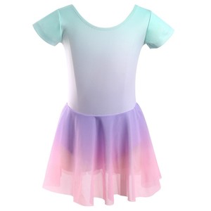 2025 Cô Gái Ngắn Tay Ba Lê Váy Spandex Váy Nhảy Leotards Bán Buôn Đào Tạo Khiêu Vũ Mặc Cho Trẻ Em Cho Trẻ Em Tuổi - Product Image 1