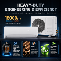 AC Inverter Split Wall Mounted 18000 BTU Pendingin Pemanas Rumah Tangga HZ18