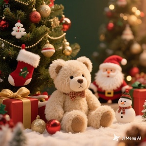 Orsacchiotto di Natale in Peluche, Bambola Orso Babbo Natale, Mascotte Festiva, Fabbrica OEM di Peluche Personalizzati, Personalizzazione su Disegno e Campione, MOQ 1000 - Product Image 2