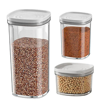 Pots de stockage des aliments Conteneur scellé Visibilité facile Organisateur de céréales Distributeur Transparent Logo personnalisé Sac Opp Multifonction