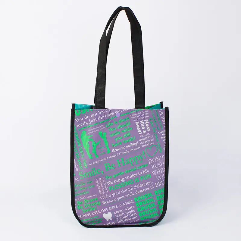 Хит продаж, экологически чистые ламинированные нетканые сумки для покупок с индивидуальным принтом логотипа
