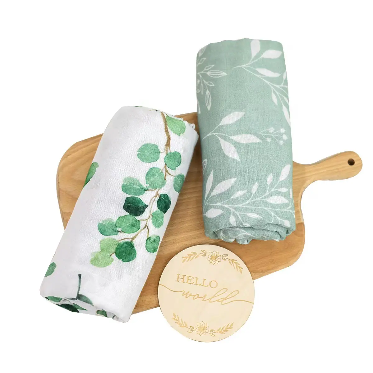 Hot Selling Decken Baby Wrap Bambus decke Bio-Baumwolle Musselin Swaddle Floral Animal Leaf Design