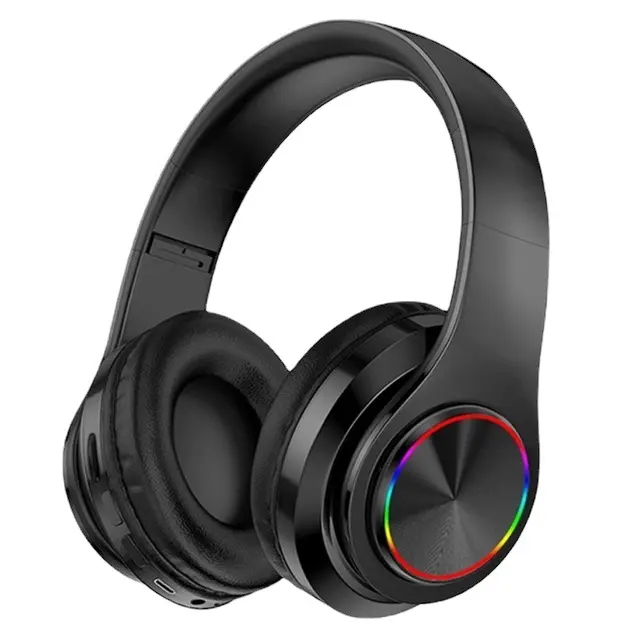 Casque stéréo HiFi OEM avec lumière de couleur, bouton multifonction pour téléphone, tablette, casque