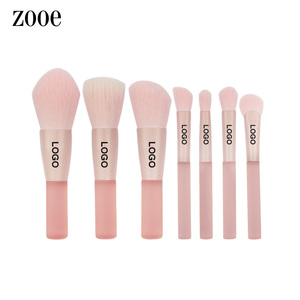 Nuevo Cute Mini Peach <span class=keywords><strong>Pink</strong></span> Makeup Brush <span class=keywords><strong>Brochas</strong></span> De Maquillaje 7pcs10pcs Portable Travel Makeup Brush Set - Product Image 1