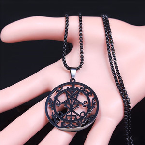 Nouveau pendentif Lucifer Signal, <span class=keywords><strong>pentagramme</strong></span> creux <span class=keywords><strong>du</strong></span> <span class=keywords><strong>diable</strong></span>, collier en acier inoxydable pour hommes et femmes, collier avec pendentif sceau <span class=keywords><strong>du</strong></span> <span class=keywords><strong>diable</strong></span> - Product Image 4