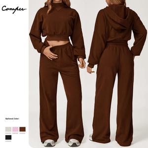 Nuovo autunno/inverno felpa con cappuccio <span class=keywords><strong>Casual</strong></span> Outdoor ampio-Fit Versatile Set <span class=keywords><strong>abbigliamento</strong></span> <span class=keywords><strong>sportivo</strong></span> da corsa per il tempo libero da <span class=keywords><strong>donna</strong></span> - Product Image 1