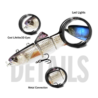 NOUVEAU Leurre Robotique Autopropulsé 90mm/20g avec Hélice, LED Électronique Rechargeable, Leurre de Pêche Robotique