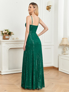 Vestidos de Noche Largos con Mangas Largas y Lentejuelas para Mujer, Elegantes Vestidos de <span class=keywords><strong>Fiesta</strong></span> para Madre de la Novia, para Bodas, 2023 - Product Image 4