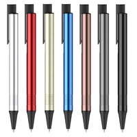 Stylo publicitaire rétractable en gros, finition mate, aluminium, design élégant, stylo à bille en métal, idéal pour logo personnalisé MTP039