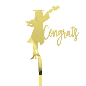 ที่ประดับเค้กอะคริลิคสีดำทองคำ ลาย Honey And Sweetness สำหรับตกแต่งเค้กในงานรับปริญญา - Product Image 5