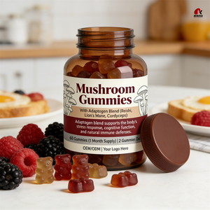 Gomitas de <span class=keywords><strong>Hongos</strong></span> OEM/ODM, Melena de León y Reishi, Apoyo Cognitivo e Inmunológico, a Base de Pectina, Suplemento Dietético GMP/Halal/Kosher - Product Image 4