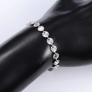 Bracelet en acier inoxydable à maillons ronds gaufrés motif soleil pour femmes, filles, cheville, chevillère, accessoires de bijoux pour main et pied - Product Image 4