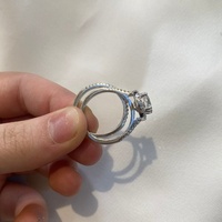 Bague de fiançailles et de mariage en diamant de laboratoire, argent sterling 925, certifiée IGI, CVD HPHT, plaqué or massif 18 carats, pour femme, taille ronde, halo