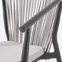 Chaise de salle à manger en aluminium gris clair tressé de haute qualité, nouveau design, pour l'extérieur - élégante et durable, idéale pour la terrasse et le jardin