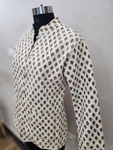 Bohemian Autumn Woven Cotton Reversible Quilted <b>Jacket</b> for <b>Women</b> <b>Vintage</b> Handmade Block Printed Breathable RajhansExport - Product Image 5