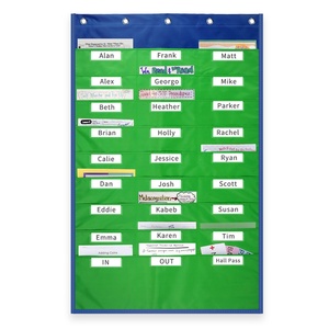 Back-to-school Green 420D Polyester PVC Classroom Wall Decoration File Homework <b>Storage</b> <b>Hanging</b> <b>Bag</b> 27 Pockets - Product Image 3