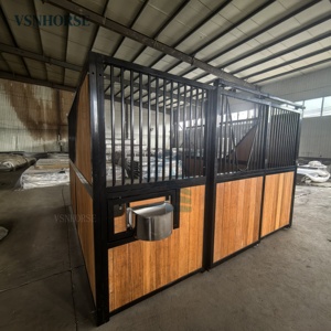 Hot Sale Galvani zed Steel Horse Stall Stabil Stilvolle Bambus WPC Füllstoffe Horse Box V-Joch Schiebetür Design - Product Image 4