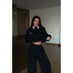 Black Hooded <b>Tracksuit</b> Vintage Sportswear for Autumn/Winter Breathable Lightweight Plus Size Printed Logo Solid Vintage Style - Product Image 3