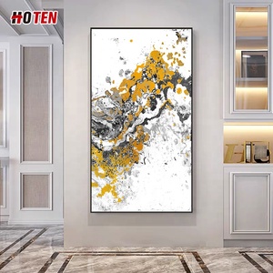 Dipinto a Mano, Paesaggio Astratto a Olio su Tela, Scenografia Nera <span class=keywords><strong>e</strong></span> Bianca di Montagna <span class=keywords><strong>e</strong></span> Mare di Nuvole, Dimensioni Personalizzabili per Decorazione Murale Interna - Product Image 5