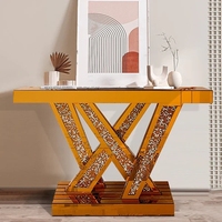 Table console miroir effet diamant écrasé pour couloir, entrée, salon, meubles CC GG, tables consoles, ensembles de miroirs décoratifs muraux