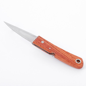 Folding Grafting Knife 80 Mm Stainless Steel Blade Wooden Handle For Garden Bonsai Pruning - Product Image 2