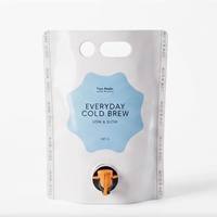Pochette souple transparente personnalisée avec valve à bec verseur, double poignée, pour café infusé à froid, étanche, de qualité alimentaire, recyclable et écologique