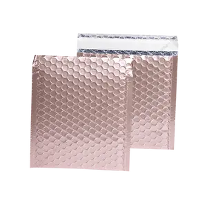 Розово-золотистый металлик с алюминиевой пленкой доставка самоклеящаяся с воздушно-пузырчатой плёнкой внутри из крафт-бумаги, проложенный конверт