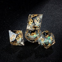 Vente en gros de dés polyédriques personnalisés OEM/OD, 7 pièces, dés en résine transparente à bords tranchants pour jeux de rôle RPG