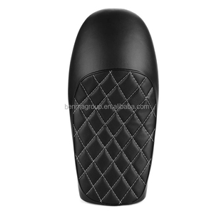 Siège <span class=keywords><strong>de</strong></span> <span class=keywords><strong>selle</strong></span> en cuir pour <span class=keywords><strong>moto</strong></span>, style rétro Vintage, coussin en forme <span class=keywords><strong>de</strong></span> rhombique, pour café Racer - Product Image 1