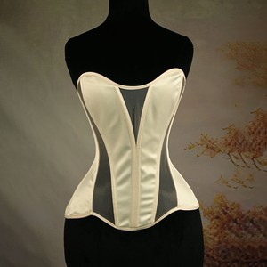 Corset <span class=keywords><strong>Bustier</strong></span> en Satin et Maille <span class=keywords><strong>pour</strong></span> <span class=keywords><strong>Femme</strong></span>, Top Tube à Lacets et Baleines, Dos Nu, Amincissant et Sculptant la Taille, Vêtement d'extérieur - Product Image 1