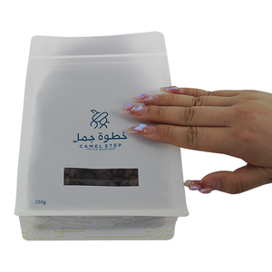 Custom Rough Matte Finish Recyclable Paper 250G Flat Bottom <strong>Coffee</strong> <strong>Bag</strong> And Paper Boxes With Window For <strong>Coffee</strong> Kit
