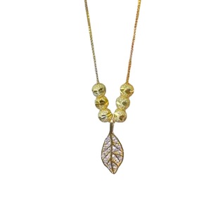 Golden Leaf Necklace For Women 18k Gold Clavicle Chain Micro Insert Leaves Design Everyday Wear - Product Image 5