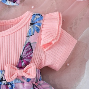 Mono Casual para Bebés Niñas de 3 a 24 Meses, Manga Corta, Lindo Vestido Floral con Lazo - Product Image 5