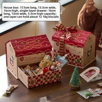Boîte en carton rigide en forme de maison 3D pour Noël, vente en gros YZ, emballage personnalisé pour bonbons et biscuits, cadeau de fête