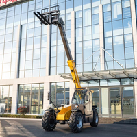 Chariot élévateur télescopique de 3,5 tonnes pour creusées profondes, avec une portée télescopique de 7 m, utilisé pour le levage de conteneurs dans les ports